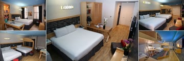 TRYP By Wyndham New York Times Square / Midtown, (clockwise from top left): Queen Room, King Room, Double Room, Theatre Room and Premium Room 