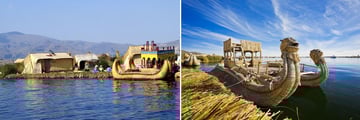 Uros Islands and Lake Titicaca traditional boats