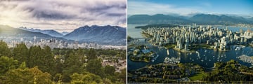 Vancouver City Skyline & Mountainous Backdrop