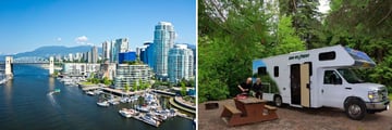 Vancouver Skyline & RV parked in the Campground