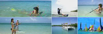 Veranda Palmar Beach, (clockwise from top left): Snorkeling, Kitesurfing, Kayaking, Sailing, Catamaran Cruise and Stand-Up Paddle Boarding