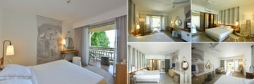 Veranda Paul and Virginie, (clockwise from left): Comfort Room, Superior Room Terrace and Interior, Privilege Room Terrace and Interior