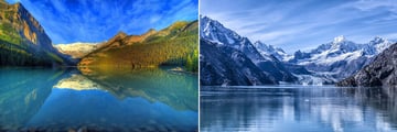The Rockies Lake Louise & Glacier Bay Alaska