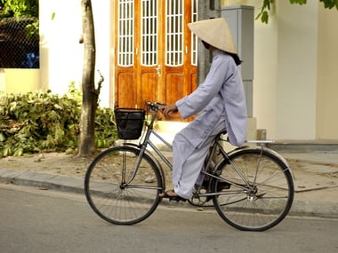 Vietnamese woman on bicycle