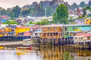 Palafitos in Castro, Chile
