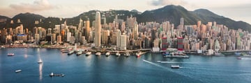 View of the Hong Kong skyline