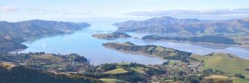 View of Lyttelton Harbour of Christchurch, South Island