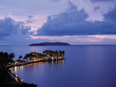 View of Shangri-La's Tanjung Aru Resort & Spa at night