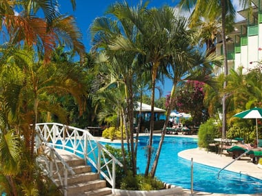 View of the main pool at Mango Bay