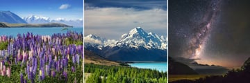 Sightings of Mount Cook, New Zealand