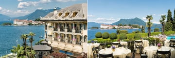 Exterior view of Villa E Palazzo Aminta and the terrace at Le Isole