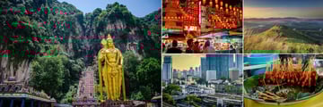 Villa Samadhi, (clockwise from left): Travels with Samadhi Daytrips - Batu Caves, Evening Food Tour, Broga Hill Heritage, Food Tour and City Tour