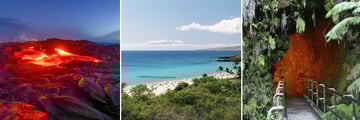 Volcanic landscapes, coast and caves in Hawaii