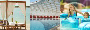 W Abu Dhabi, Yas Island, Beach Cabana, Pool and Sun Loungers and Waterworld Lazy River