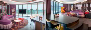 Cool Corner Suite and Fantastic Suite living room at W Dubai The Palm