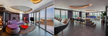 Marvellous Suite with Jacuzzi and Wow Suite living room at W Dubai The Palm