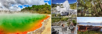 Wai O Tapu, Exploding Geyser, Lush Forests, Mud Baths & Maori Boats in Rotorua