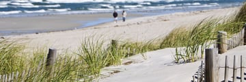 Walking along a beach in Cape Cod, Massachusetts