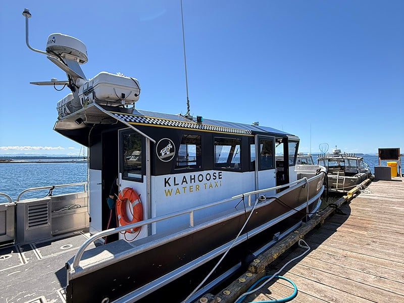 klahoose water taxi docked