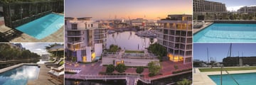 Waterfront Village at Dusk and Pools 