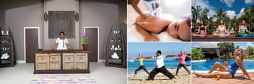 Spa Lobby, Massage Treatments, Yoga Pavilion, Adult Only Spa Pool and Beach Yoga at Waves Hotel & Spa by Elegant Hotels