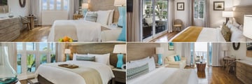 Waves Hotel & Spa by Elegant Hotels (clockwise from top left): Standard Room, Pool View Spa Room, Ocean Front Junior Suite and Ocean Front Split Level Room