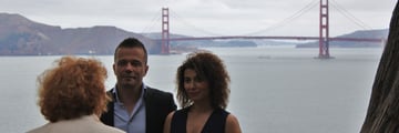 Wedding ceremony overlooking Golden Gate Bridge