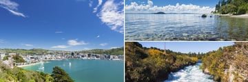 Wellington City Bay and Harbour, Lake Taupo & Huka Falls
