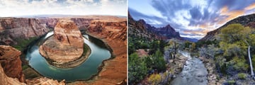 Horseshoe Bend and Zion National Park