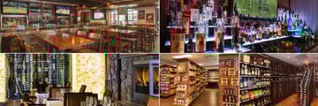 Westgate Park City, (clockwise from top left): Drafts Burger Bar, Edge Steakhouse Bar, Liquor Store, Market Place and Edge Steakhouse