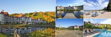 The Westin Trillium House, Blue Mountain Resort, (clockwise from left): Resort in Autumn, Resort & Jetty, Resort's Private Beach, Pool and Outdoor Activities