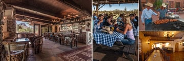 White Stallion Ranch, (clockwise from left): Bar, Cookout, Barbeque and Dining Room