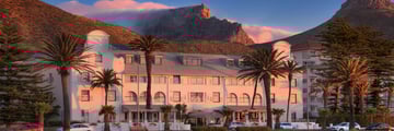 Winchester Mansions, Hotel with Table Mountain in Background