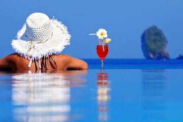 Enjoying All-Inclusive cocktails by the pool