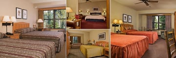 Wuksachi Lodge, (clockwise from left): Deluxe Two Bed Room, Superior Room, Deluxe Two Bed Room and Deluxe King Room