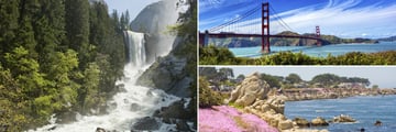 Vernal Fall in Yosemite National Park, San Francisco and Monterey
