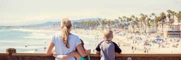 Young family on Venice Beach