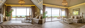 Zawadi Hotel, Villa Sitting Area with Views Overlooking Mswakini Beach