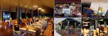 Zeavola Resort, Phi Phi Islands, (clockwise from left): Baxil Restaurant, Tacada Restaurant, Tacada Dining, Baxil Dining and Tacada Bar 