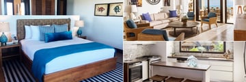 Zemi Beach House Resort & Spa, Two and Three Bedroom Penthouse Suites Bedroom, Living Room and Kitchen