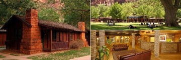 Zion National Park Lodge, Outside Lodge and Lawn and Lobby