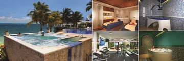 Zoetry Villa Rolandi Isla Mujeres Cancun, Spa Thalasso Jacuzzi, Spa Couples Treatment Room, Spa Vichy Shower Room, Spa Thalasso Tub and Fitness Centre