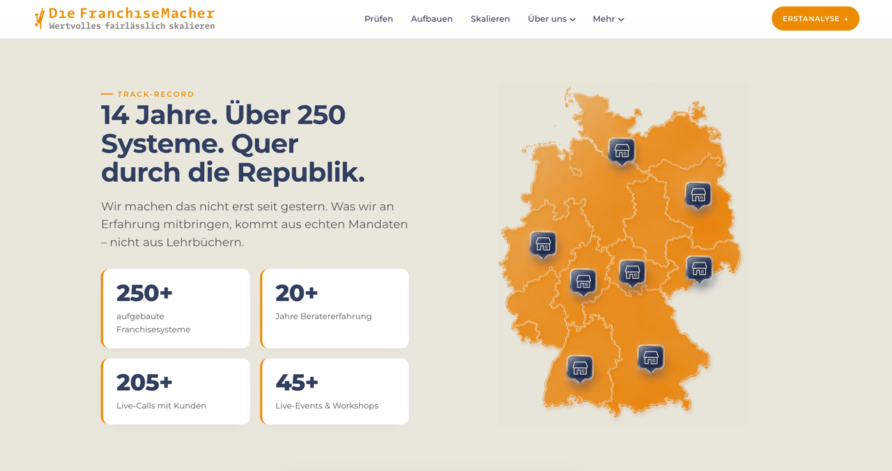 Kundenprojekt Die FranchiseMacher — Ansicht 2