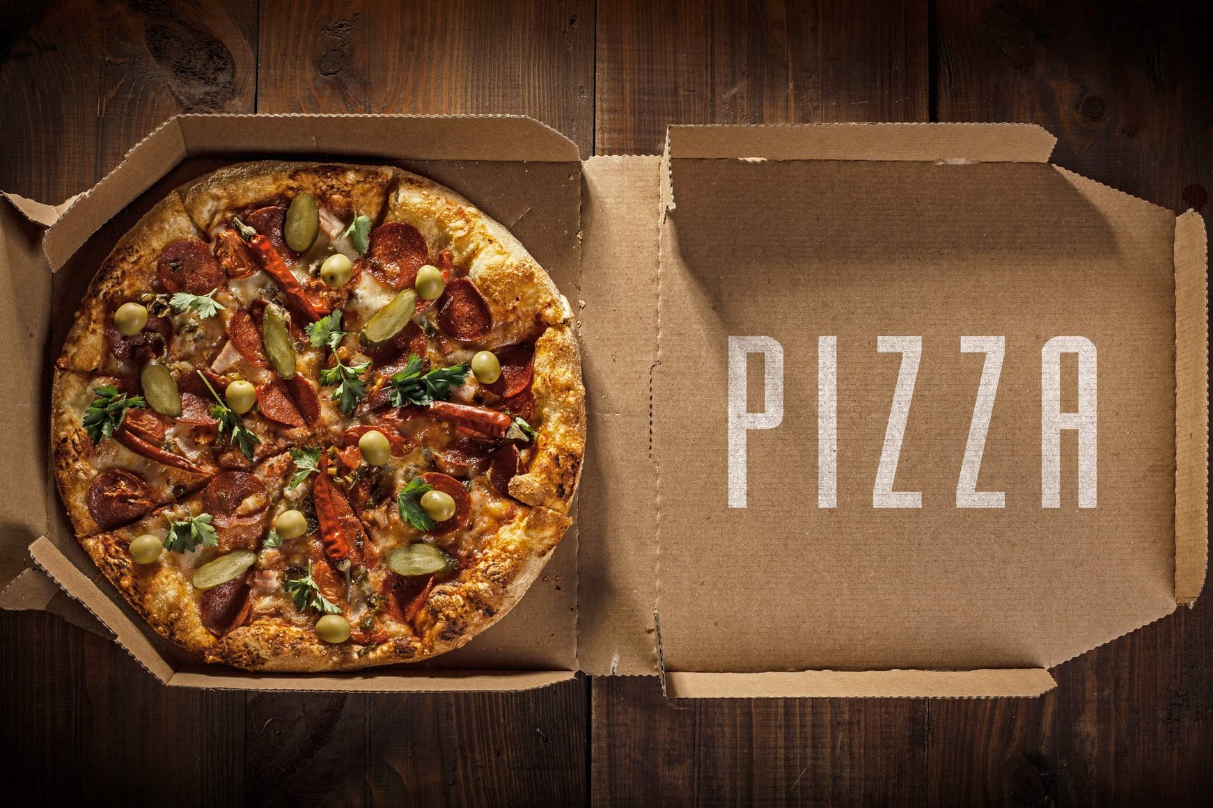 meynum-Pizza im Karton, frisch zum Liefern