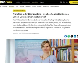 Ratgeber-Beitrag bei HOGAPAGE über Franchise und Lizenzsysteme