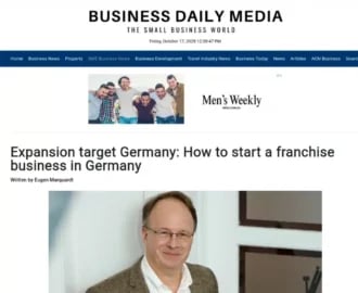 Beitrag bei Business Daily Media über den Start eines Franchise-Geschäfts in Deutschland