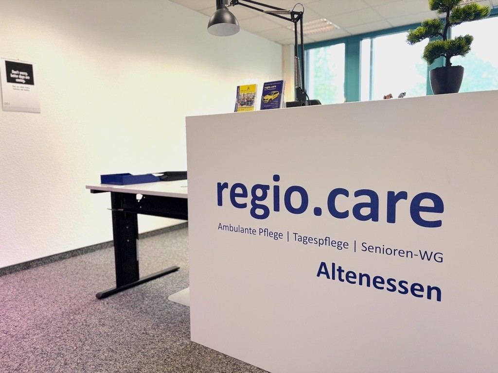 Empfangstresen des regio.care Pflegeteams Altenessen