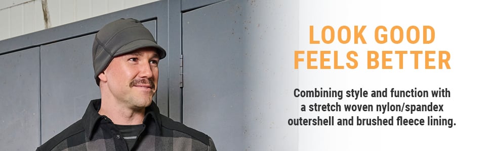 LOOK GOOD FEELS BETTER Combining style and function with a stretch woven nylon/spandex outershell and brushed fleece lining.