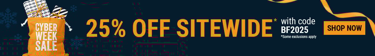 Cyber week sale. 25% off sitewide with code BF2025. Some exclusions apply. Shop Now.
