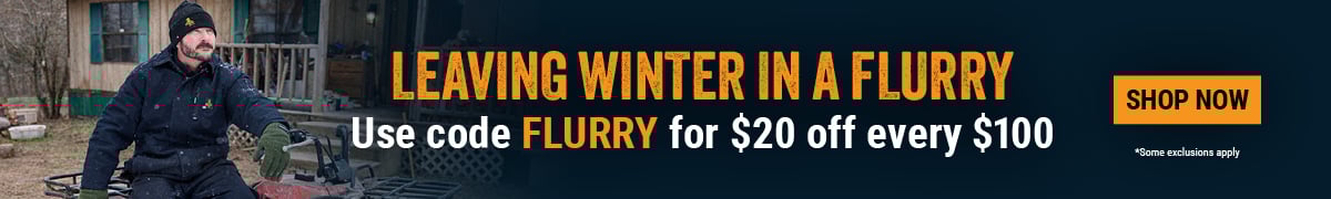 LEAVING WINTER IN A FLURRY. Use code FLURRY for $20 off every $100. . Shop now.